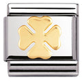 030115/06 Classic,S/steel,bonded yellow gold Four-leaf clover