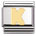 030101/11 Classic LETTER,S/Steel,Bonded Yellow Gold Letter  K