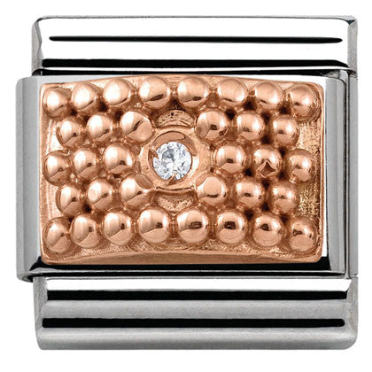 430303/04 Classic ENGRAVED,S/steel 9K rose gold CZ  Pebbles