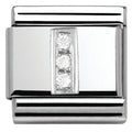 330301/09 Classic LETTER I S/steel. Cub. zirc,925 silver