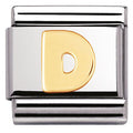 030101/04 Classic LETTER,S/Steel,Bonded Yellow Gold Letter  D