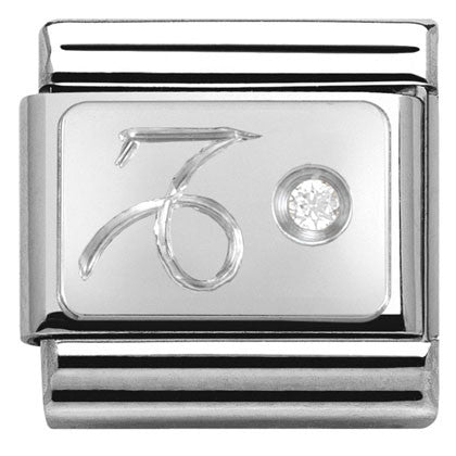 330302/10 Classic ZODIAC S/steel,CZ,925 silver Capricorn