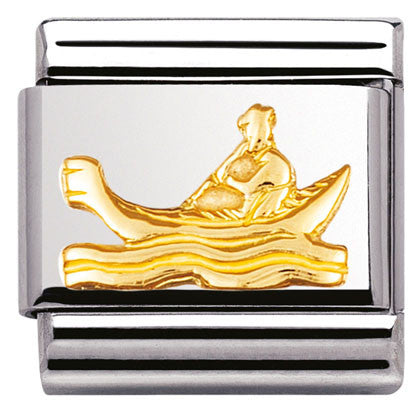 030122/05 Classic RELIEF,S/steel bonded yellow gold Gondola (Italy)