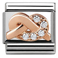 430302/06  Classic,S/steel, Rose Gold & White CZ  knot