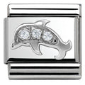 330304/13 Classic ,S/steel,CZ, silver 925 dolphin