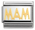 030107/22 Classic WRITING,S/Steel,bonded yellow gold MAM