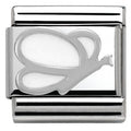 330202/02 Classic,S/Steel,enamel, silver 925 White Butterfly