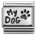330102/35 Classic PLATES OXIDIZED steelsilver 925 MY DOG