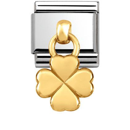 031800/02 Composable Classic CHARMSS/Steel, Bonded Yellow Gold_Four Leaf Clover CZ